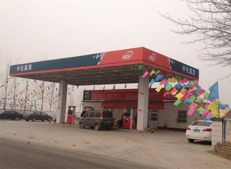 武汉加油站钢结构网架案例3